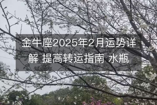 金牛座2025年2月運勢詳解 提高轉運指南 水瓶座同月助運方式